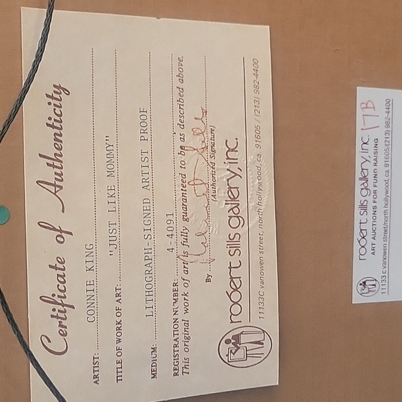 Connie King Just Like Mommy Signed Lithograph Matted and Framed - Picture 7 of 9